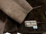Vintage Richard Draper Leather British Shearling Coat S/36 Brown