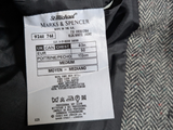 Vintage British Sport Coat 40R Grey Donegal Herringbone 2-button Wool Tweed