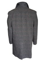 Vintage Carswell England Coat M 38/40R Grey Herringbone Blue/Red Wool Tweed