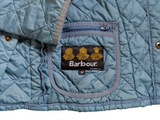 Barbour Jacket M Pale Slate Blue Liddesdale Padded Quilt Polyamide