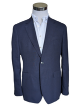Hackett Travel Blazer 40R Navy Blue 2-button Wool Hopsack