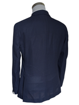 Hackett Travel Blazer 40R Navy Blue 2-button Wool Hopsack