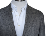 Isaia for Riviera Sport Coat 39R Black/White Plaid Rolling 3-button Pure cashmere