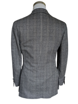 Isaia for Riviera Sport Coat 39R Black/White Plaid Rolling 3-button Pure cashmere