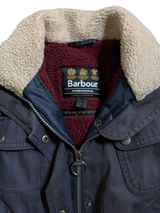 Barbour Ladies International Broadstone Jacket S/4 US Navy Fleece Lined Waterproof Cotton Blend