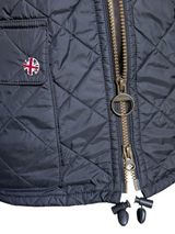 Barbour Motorcyle Jacket S Chichester Union Jack Black Padded Quilt Polyester