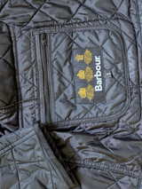 Barbour Motorcyle Jacket S Chichester Union Jack Black Padded Quilt Polyester