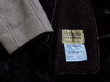 Vintage Morlands Leather Lambsuede Shearling DB Coat S/38 Beige