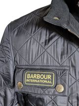 Barbour International Belted Jacket S Black Padded Polarquilt Poliamide