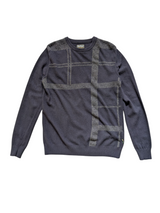 Barbour Sweater S Navy Charcoal Plaid Wool/Cashmere