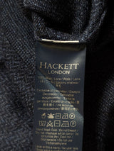 Hackett Sweater S Navy Blue Herringbone Merino Wool