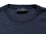 Hackett Sweater S Navy Blue Herringbone Merino Wool