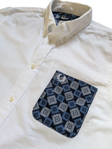 Drake's x Fred Perry Shirt M White Cotton Oxford