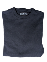 Barbour Sweater S Navy Plaid Elbows Cotton/Wool