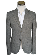 Jack Wills Abraham Moon Blazer S/38 Grey Weave Wool