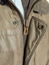 Boss Orange Hooded Thermore Jacket M Taupe Green Cotton Blend