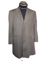 Chester Barrie Coat 48R Oatmeal Tan Covert Twill Wool