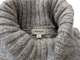 Gant Sweater L Marled Natural Turtleneck Wool/Cashmere