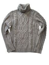Gant Sweater L Marled Natural Turtleneck Wool/Cashmere