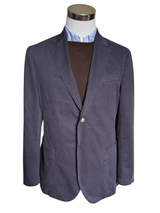 Hackett Sport Coat 40R Washed Navy Blue 2-button Pure Cotton