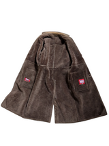 Vintage Baily's Leather Lambsuede Shearling Belted Coat S/38 Brown