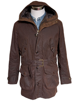 Barbour x Abraham Moon Coat S Soft Brown Wicklow Waxed Cotton