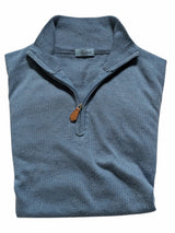 Battisti Sweater S/M Pale Blue Half Zip Cashmere/Silk