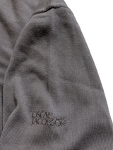 Oscar Jacobsen Sweater L Taupe Grey V-Neck Cotton Italy