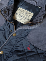 Jack Wills x Cordings Gilet/Vest S Navy Blue Quilted Nylon