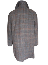 Vintage Dunn & Co. Harris Tweed Balmacaan Raglan Coat 40R Multi Plaid Wool