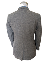 Vintage Marks & Spencer British Sport Coat 36R Grey Check 2-button Wool Tweed