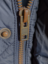 Jack Wills x Cordings Coat S/M Faded Navy Blue Quilted Nylon