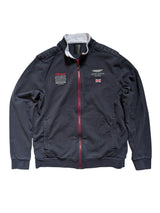 Hackett Aston Martin Zip Cardigan Jacket M Navy Blue GB Union Jack Cotton