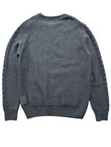 Barbour Sweater M Grey Lattice Cable Knit Wool