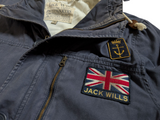 Jack Wills Hooded Jacket M Washed Navy Blue Cotton
