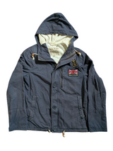 Jack Wills Hooded Jacket M Washed Navy Blue Cotton