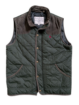 Jack Wills x Cordings Gilet/Vest M Olive Green Quilted Nylon