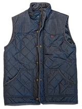 Jack Wills x Cordings Gilet/Vest M Navy Blue Quilted Nylon