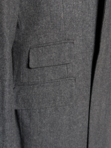 Abraham Moon Coat S/38 Grey Herringbone Wool Tweed