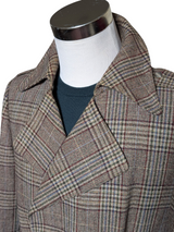 Vintage Dhobi England Belted Coat M/40R Multi-colored Plaid DB Wool