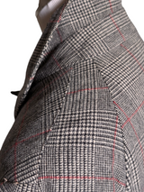 Vintage Hodges England Half Raglan Coat 40R/42R Prince of Wales Plaid Wool