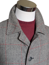 Vintage Hodges England Half Raglan Coat 40R/42R Prince of Wales Plaid Wool