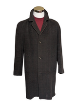 Vintage John Collier Balmacaan Raglan Coat 40R/42R Charcoal Plaid Pure Heavy Wool