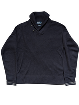 Ralph Lauren Shawl Collared Sweater Navy Blue L Cotton/Cashmere