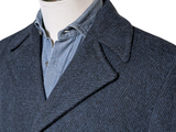 Vintage Burton Pea Coat M/40 Blue Herringbone Wool/Cashmere/Mohair