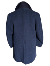 Vintage Burton Pea Coat M/40 Blue Herringbone Wool/Cashmere/Mohair