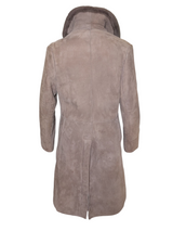 Vintage Baily's Leather Lambsuede Shearling DB Coat M/40 Beige
