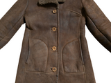 Vintage Women's Swears & Wells Leather British Shearling Coat S/M 36 Brown