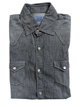 Barba Dandylife Shirt 15.5 Grey Western Cotton Denim