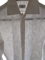 Delsiena Shirt 15.75/M White Jacquard Cotton